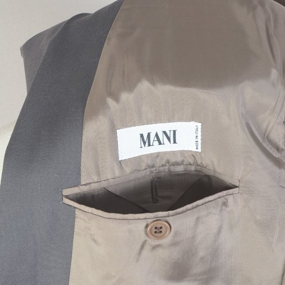 Mani Olive Godfrys Men's Coat Blazer Gray Double Breasted 40R